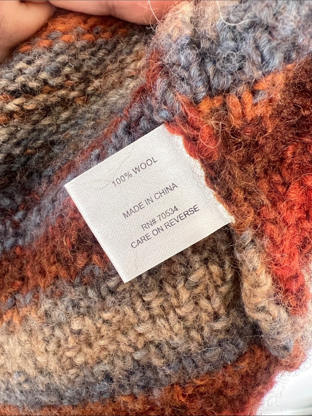 Orvis 100% wool multicolored striped open boho cozy cardigan sweater - Picture 5 of 6
